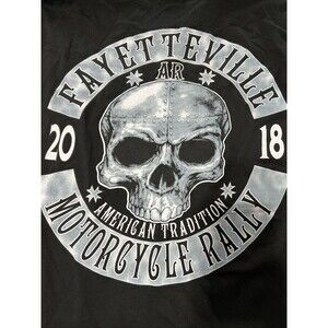 Fayetteville motorcycle rally T-shirt Men’s Large Black Skull